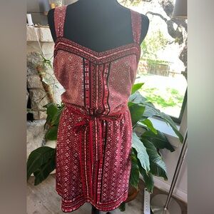 White House Black Market Midi Elegant Red Patterned Dress